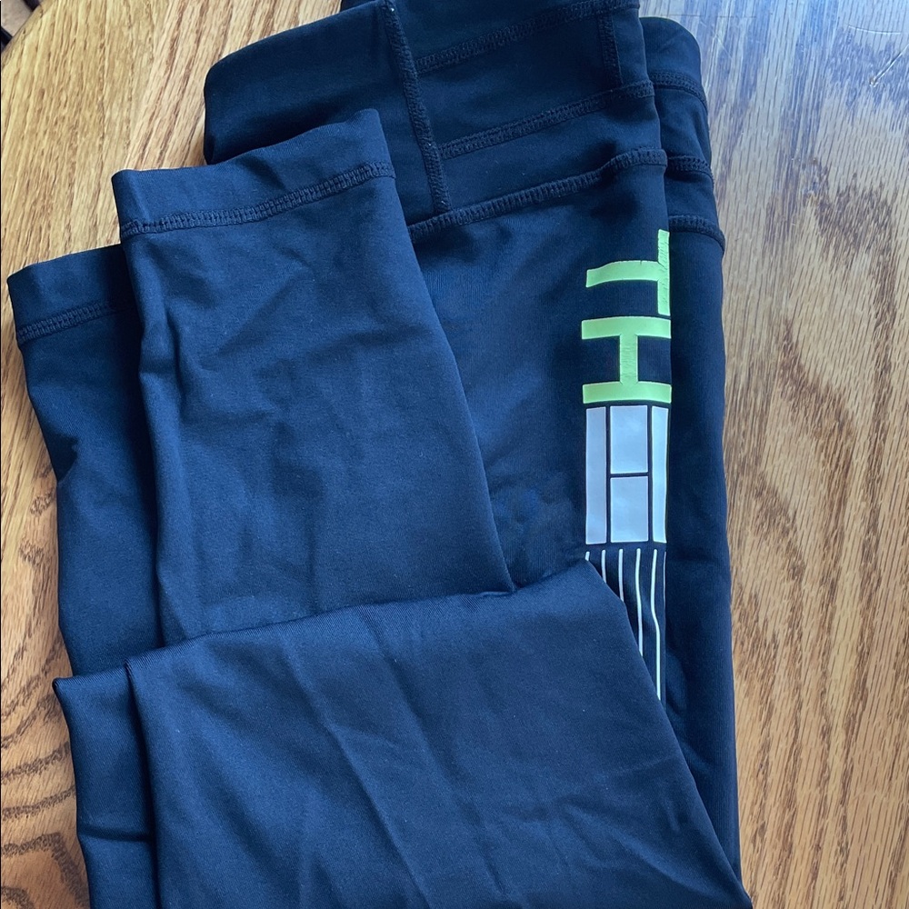 Tommy Hilfiger Black Leggings with Green Detail